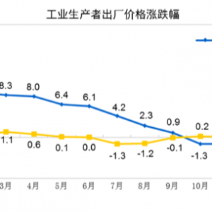 中国1月PPI同比下降0.8%